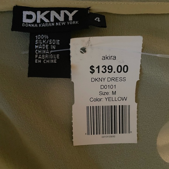 DKNY Yellow Chiffon Dress Size 4 - Picture 7 of 9